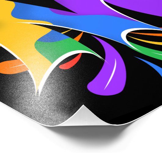 Rainbow Letter M Monogram Abstrakt Fotodruck (Ecke)