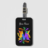 Rainbow Letter M Monogram Abstrakt Gepäckanhänger (Vorderseite Vertikal)