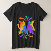 Rainbow Letter M Monogram Abstrakt Große Größe T-Shirt (Design vorne)