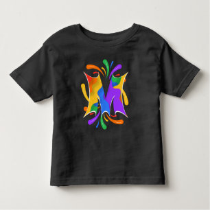 Rainbow Letter M Monogram Abstrakt Kleinkind T-shirt