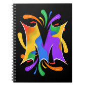 Rainbow Letter M Monogram Abstrakt Notizblock (Vorderseite)