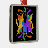 Rainbow Letter M Monogram Abstrakt Ornament Aus Metall (Rechts)