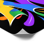 Rainbow Letter M Monogram Abstrakt Poster (Ecke)