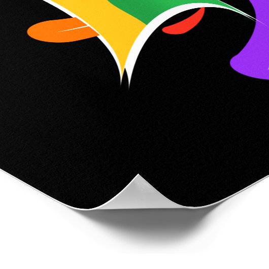 Rainbow Letter M Monogram Abstrakt Poster (Ecke)