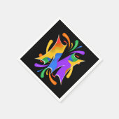Rainbow Letter M Monogram Abstrakt Serviette (Ecke)