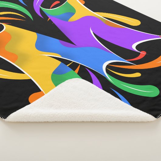 Rainbow Letter M Monogram Abstrakt Sherpadecke (3/4)