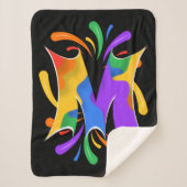 Rainbow Letter M Monogram Abstrakt Sherpadecke (Vorderseite)