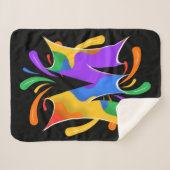 Rainbow Letter M Monogram Abstrakt Sherpadecke (Vorderseite (Horizontal))