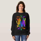 Rainbow Letter M Monogram Abstrakt Sweatshirt (Vorne ganz)