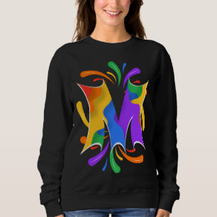 Rainbow Letter M Monogram Abstrakt Sweatshirt