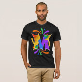 Rainbow Letter M Monogram Abstrakt T-Shirt (Vorne ganz)