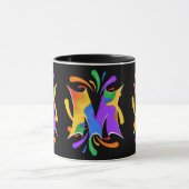 Rainbow Letter M Monogram Abstrakt Tasse (Zentrum)