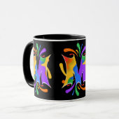 Rainbow Letter M Monogram Abstrakt Tasse (Vorderseite Links)