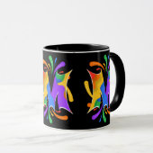 Rainbow Letter M Monogram Abstrakt Tasse (VorderseiteRechts)