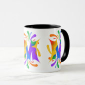 Rainbow Letter M Monogram Abstrakt Tasse (VorderseiteRechts)