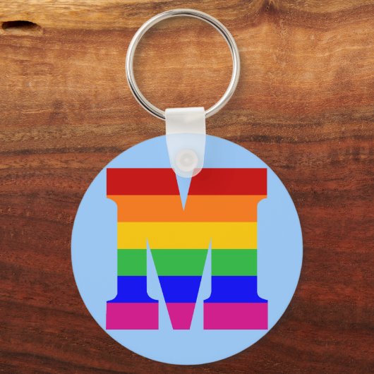 Rainbow Letter M Schlüsselanhänger (Vorderseite)
