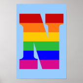 Rainbow Letter N Poster (Vorne)