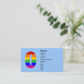 Rainbow Letter O Visitenkarte (Stehend Vorderseite)