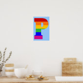 Rainbow Letter P Poster (Küche)