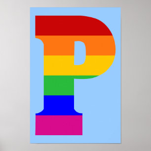 Rainbow Letter P Poster