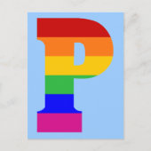 Rainbow Letter P Postkarte (Vorderseite)