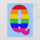 Rainbow Letter Q Postkarte (Vorderseite)