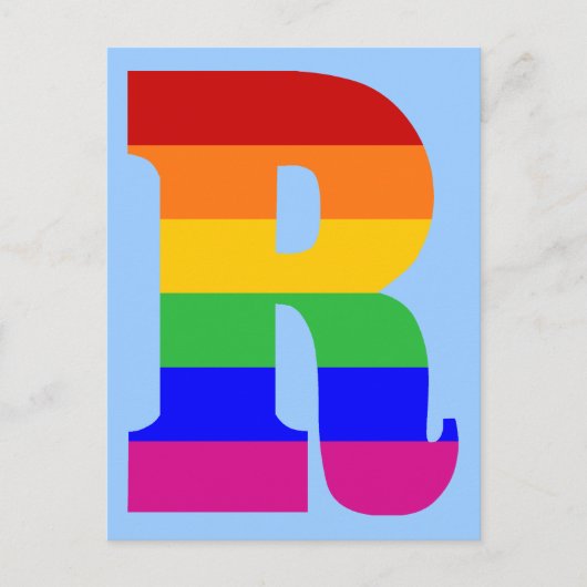 Rainbow Letter R Postkarte (Vorderseite)