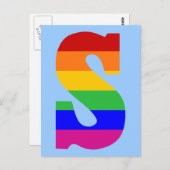Rainbow Letter S Postkarte (Vorne/Hinten)