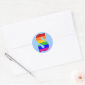 Rainbow Letter S Runder Aufkleber (Umschlag)