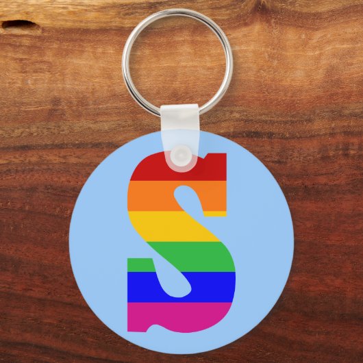 Rainbow Letter S Schlüsselanhänger (Vorderseite)