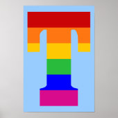 Rainbow Letter T Poster (Vorne)