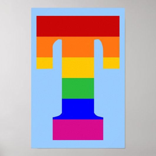 Rainbow Letter T Poster (Vorne)