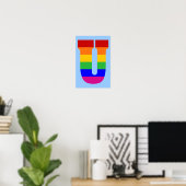 Rainbow Letter U Poster (Heimbüro)