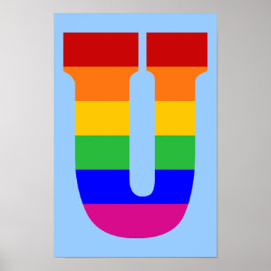 Rainbow Letter U Poster