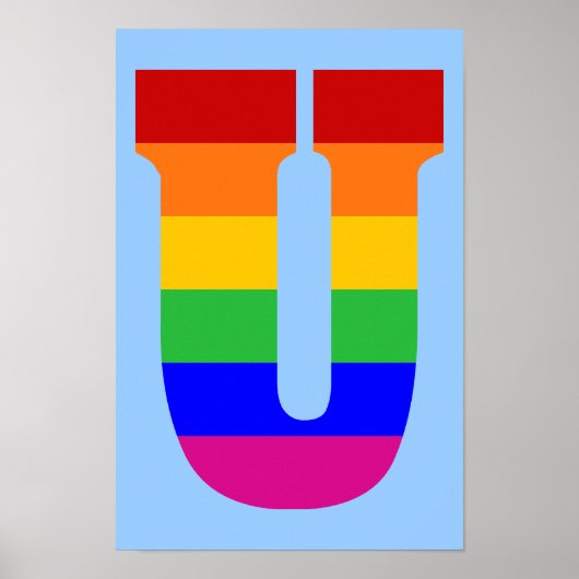 Rainbow Letter U Poster (Vorne)