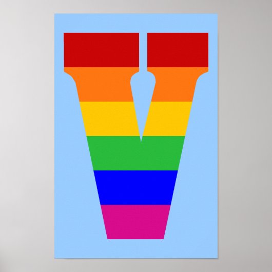 Rainbow Letter V Poster (Vorne)