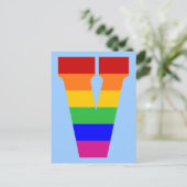 Rainbow Letter V Postkarte (Stehend Vorderseite)