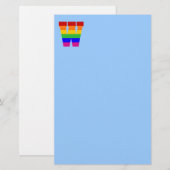 Rainbow Letter W Briefpapier (Vorne/Hinten)