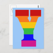 Rainbow Letter Y Postkarte (Vorne/Hinten)