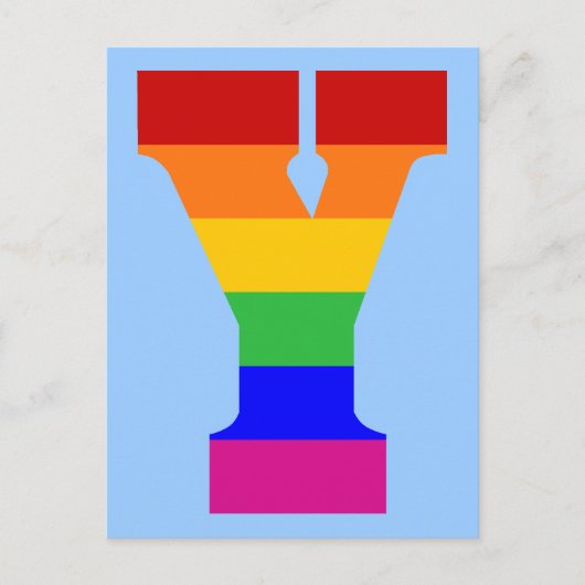 Rainbow Letter Y Postkarte (Vorderseite)