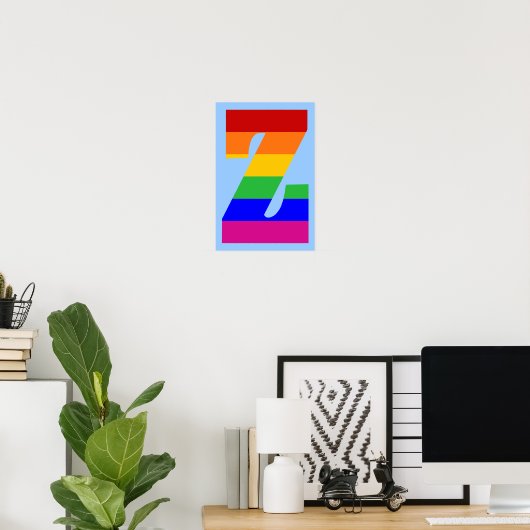 Rainbow Letter Z Poster (Heimbüro)