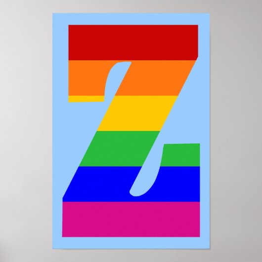 Rainbow Letter Z Poster (Vorne)