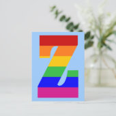 Rainbow Letter Z Postkarte (Stehend Vorderseite)