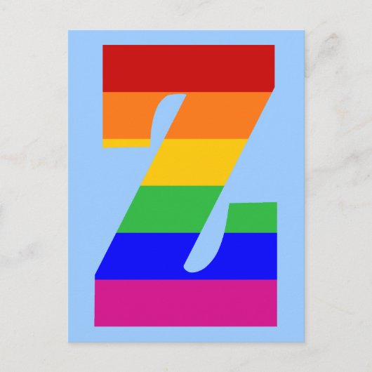 Rainbow Letter Z Postkarte (Vorderseite)