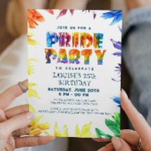 Rainbow Letters and Backround Pride Birthday Party