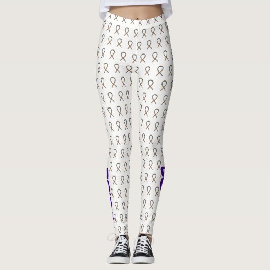 Rainbow LGBT Awareness Ribbon Custom Leggings (Vorderseite)