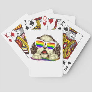 Rainbow LGBT Flag Gay Pride Shih Tzu Dog Copy Spielkarten