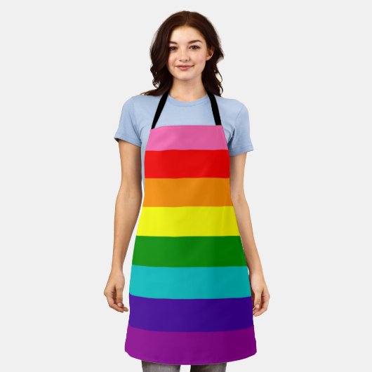 Rainbow LGBT Gay Flag All-Over Print Schürze (Getragen)