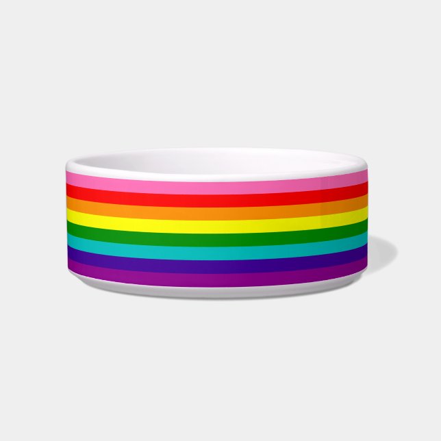 Rainbow LGBT Gay Flag Keramik Pet Bowl Napf (Vorderseite)