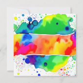 Rainbow LGBT Gay Lesbian Wasserfarbe Save the Date (Rückseite)